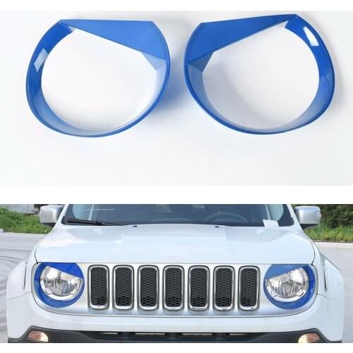 Auto ABS Car Front Head Lights Headlights Lamp Trim Cover Accessories For Jeep Renegade 2015-2016 Chromium Styling Car-covers