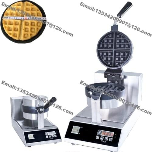 Free Shipping Commercial Use Nonstick 110v 220v Electric Digital Rotary Belgian Waffle Maker Iron Baker Machine