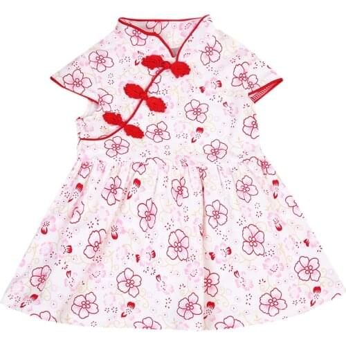 Free shipping Toddler Infant Baby Girls Chinese Qipao Floral Cheongsam Dress Costume Clothes