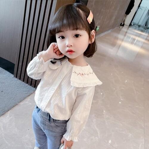 Girls Blouse Solid Color Girls Blouses Toddler Blouse Childrens For Girl Spring Autumn Clothes For School For Girls