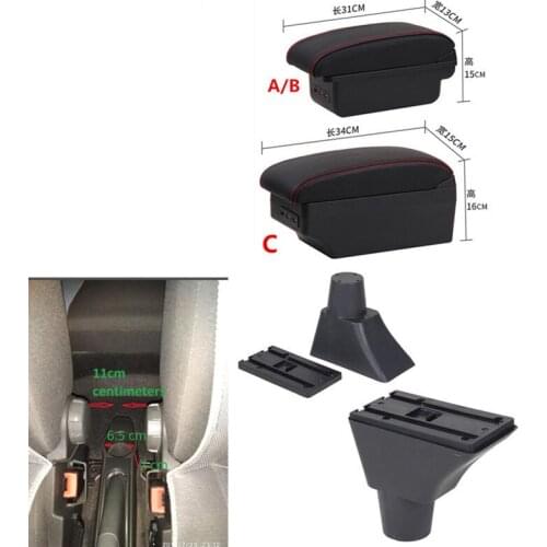 For Fiat Panda armrest box USB