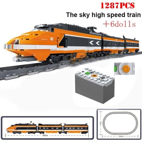 RC Battery Electric Train Building Blocks Technical Railway City Track Train Helicopter Car Truck Station Brick Toy For Children