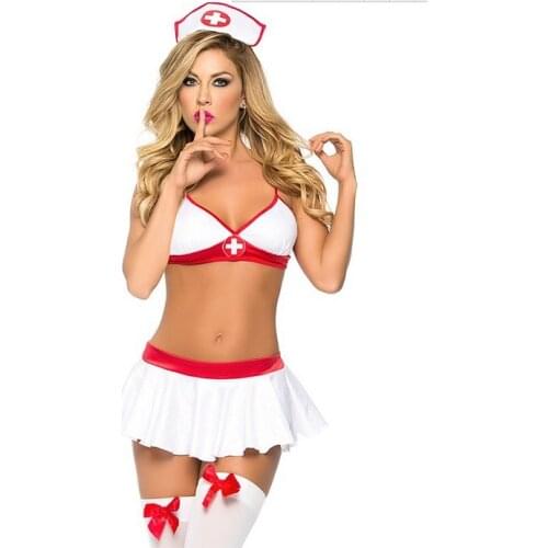 Sexy Candy Stripper mini dress lingerie fetish Nurse erotic night underwear bikini lover fantasy cosplay lady wet uniform crotch