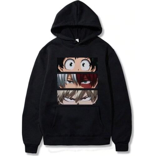 SUNOWE Autumn Winter Japan Anime Men Hoodies My Hero Academia Hoodie Casual Sweats Sweatshirts Hip Hop Sweatshirt Pullover