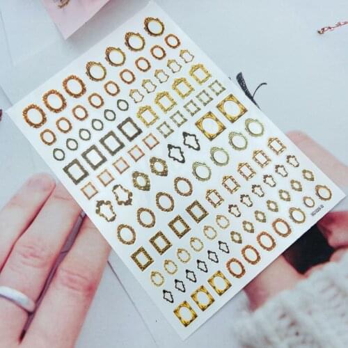 Fashion New Arrival Hot Selling Japanese Style Thin Light Nail Stickers Butterflies& Photographic Frames Back Glue Nail Decals
