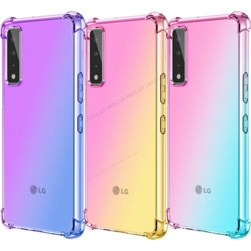 Airbag Shockproof Phone Case For LG Velvet2 Pro Stylo 7 K92 5G Q52 K42 K51S K50S V60 thinQ K51 Q51 Case Rainbow Gradient Cover