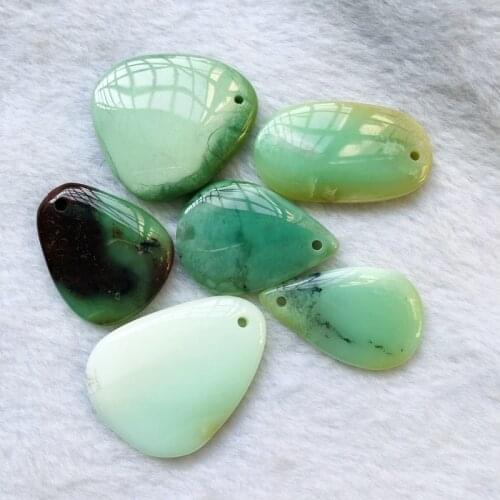 Wholesale mixed 2pcs/lot Natural Chrysoprase Bead Pendant Irregular shape Natural Gem Stone pendant,35mm+ length