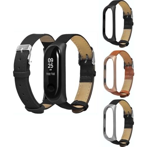 For Xiaomi Mi Band 3 Strap Genuine Leather Wristbands ,for Xiaomi Mi Band 3 Replace wristband Vintage leather strap metal strap