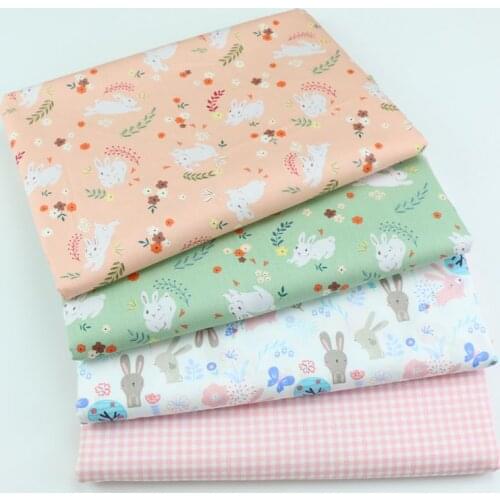 Pink Rabbit Printed 100% cotton fabrics for DIY Sewing textile tecido tissue patchwork bedding quilting