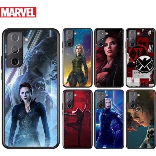 Marvel Avengers Black Widow For Samsung Galaxy S21 S20 FE S10e S10 S9 S8 S7 S6 Ultra Plus Lite 5G Edge Black Soft Phone Case