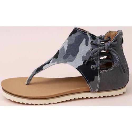 Sandals ladies wedge heel open toe fish mouth foreign trade Roman style sandals shoes cashmere zipper large size sandals