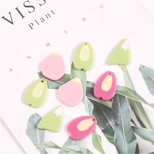 10 PCS Spring Style Avocado Series Earrings Ornaments Pendant Acrylic Material DIY Accessories