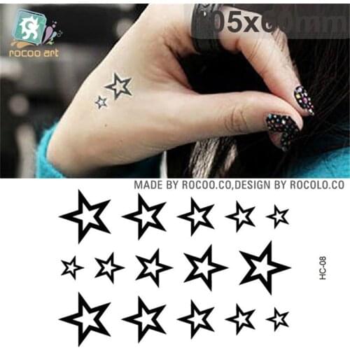 Body Art waterproof temporary tattoos for men women classics 3d star design flash tattoo sticker HC1008