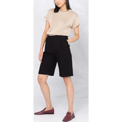 Cotton Blended Bright Knitted Round Neck Woman Tshirts