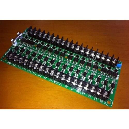 16 Channel 10A OptoCoupler isolated NPN Power amplifier Board Module for PLC output AC conversion board