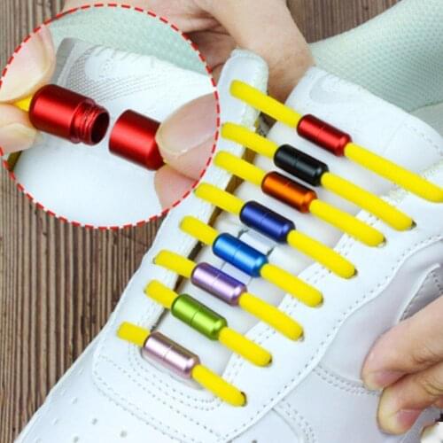 Sneakers Color Lazy Shoelaces 2Pcs No Tie Shoelaces Metal Lock Elastic Magnetic Shoe Laces For Kids Adult One Size Fits All Shoe