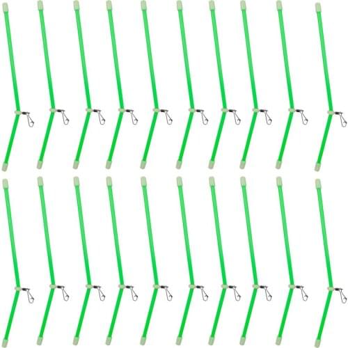 20pcs Anti-Boom Curved Fishing Accessory for Outdoor Fishing PVC Hanger Luminous Balance Fishing Set Rig Bent Booms 15cm/20cm