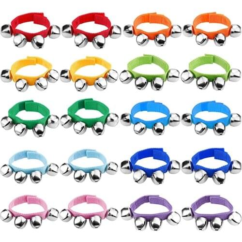 20pcs/set Hand Held Tambourine Metal Bell Rattle Ball Percussion for KTV Party Kid Game Toy Musical Instrument birthday gift