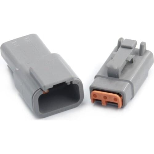 3Pin Deutsch DTM Wire Connector Gray Waterproof Female Male Auto Plug DTM06-3S ATM06-3S DTM04-3P ATM04-3P