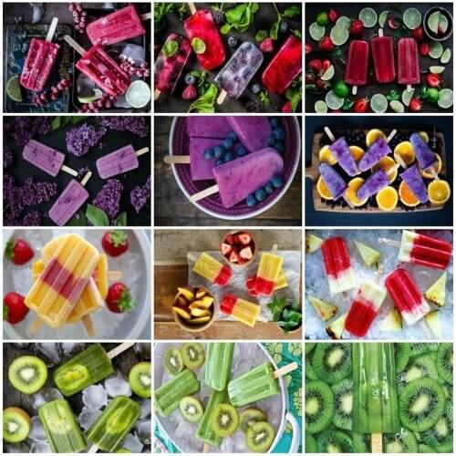 5D Diamond Painting Popsicle Ice Cream Summer Food Drink Picture Cross Stitch Kit Full Square Diamond Embroidery Home Decor Gift