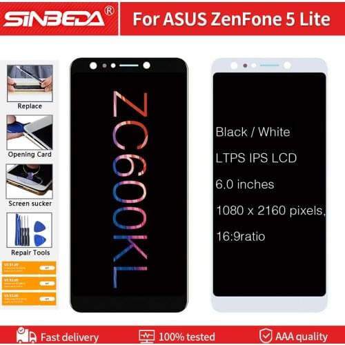 6.0" Original LCD For ASUS ZenFone 5 Lite ZC600KL X017DA LCD Display Touch Screen Digitizer For Zenfone 5Q LCD S630 SDM630 LCD