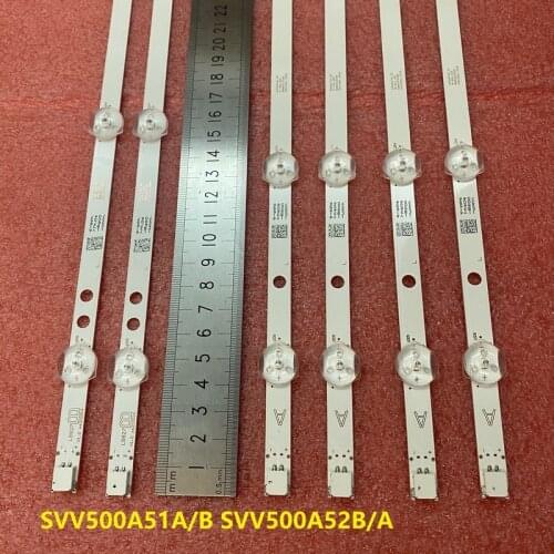 6pcs LED strip For D50F289M4CW JVC LT-50C750 50HB6T72U Polaroid P50D300FP SVV500A52A SVV500A52B SVV500A51A SVV500A51B 5LED