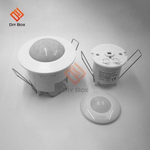 AC 110V-240V 220V Ceiling Human Body Infrared Sensor Switch Opening Diameter 4CM Small Type 120 Degrees PIR Infrared Detector