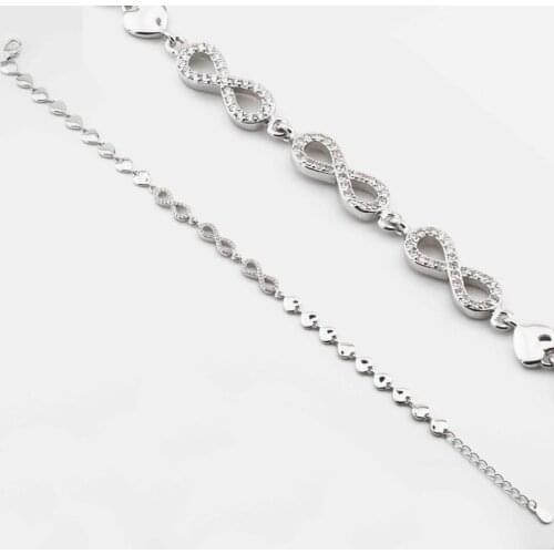925 Sterling Silver Infinity Heart Bracelet