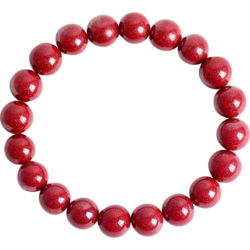 Drop Shipping Natural Cinnabar Beads Bracelets Amulet Lovers Jade Stone Bracelets For Men Women Gifts