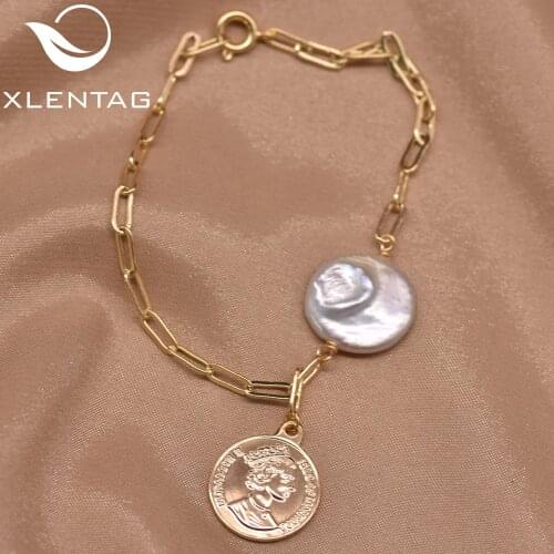Xlentag Pure Natual Baroque Pearl Tag Bracelets Exquisite Retro Holiday Gifts Handmade Women Bracelets Girls Jewelry GB0952