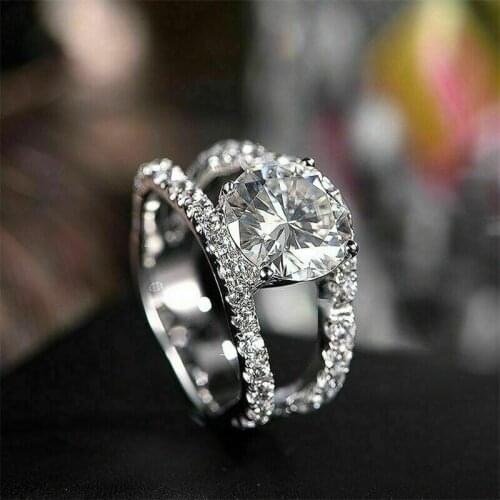 CAOSHI Exquisite Women Flower-shaped Ring Shiny Cubic Zirconia Fashionable Design Wedding Jewelry Low-key Luxury Accessories