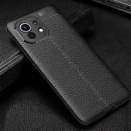 Mi11 Case for Xiaomi 11 Litchi Pattern leather Soft TPU COVER for Mi 11 Ultra Coque for Mi11 Pro Capa Fundas Coque