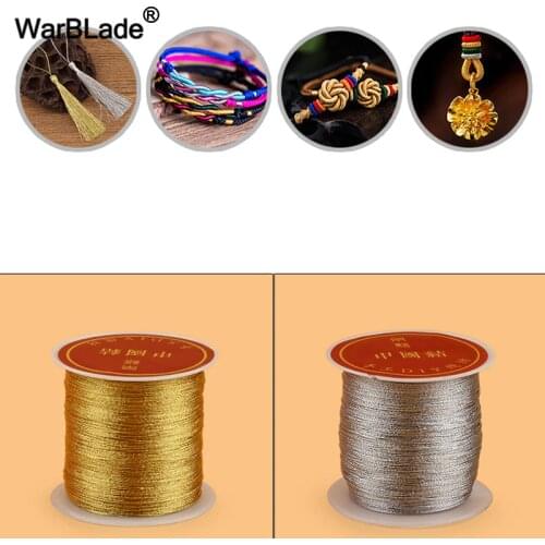 0.2/0.4/0.6/0.8/1mm Colorful Silver Gold Wires Nylon Cord Thread String Rope Bead For DIY Braided Tassel Bracelet Jewelry Making