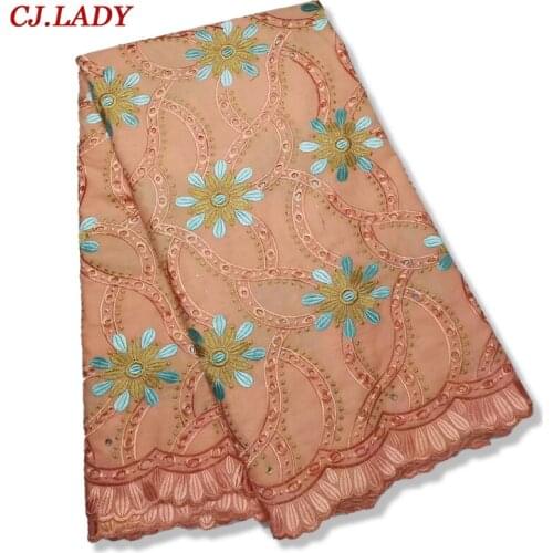 Hot sale swiss voile lace in switzerland embroidered cotton fabric swiss dry lace 5yards nigerian lace fabric for dress in Party