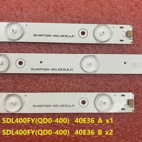 Kit 3pcs LED bar For Toshiba DL4077 Seml DL4077i SDL400FY(QD0-400) _40E36_A_x1 B_x2