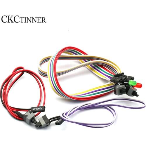 1pcs high quality PC housing red green LED lamp ATX power supply reset HDD switch lead 20 "for PC motherboard cable