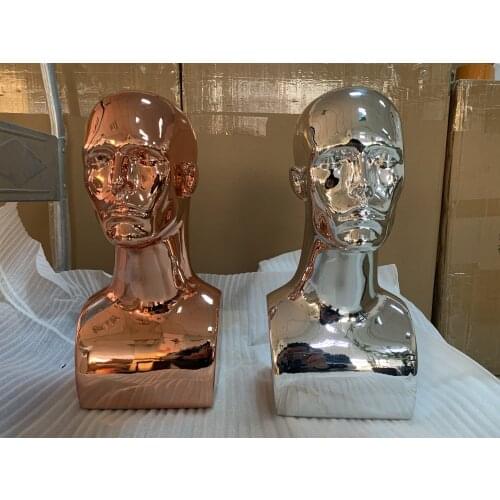 Shiny Electroplated Head Mannequin Men Head Model Best Quality Customized