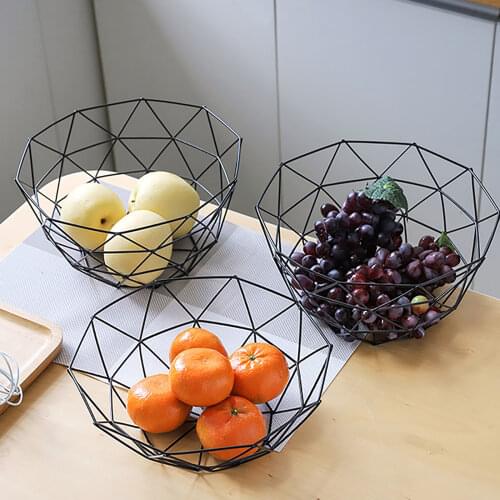Metal Fruit Basket Morden Wire Snack Bread Vegetable Storage Bowls Kitchen Eggs Dessert Holder Nordic Organizer Cake Stand