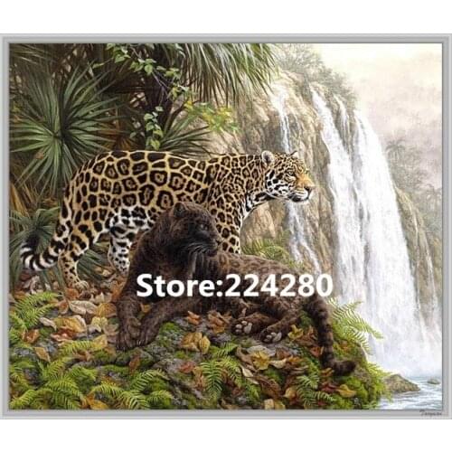 Needlework,DIY waterfal Scenic 14CT Unprinted Art Cross stitch kits ,For Embroidery Tiger Animal Cross-Stitching,Craft decor