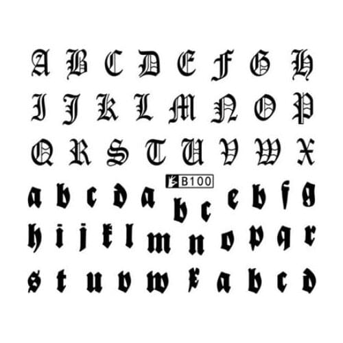 Nail Sticker Nails Art Water Decals Tattoo Slider Cool English Letter Alphabet Design Decoration Manicure Pegatina Foil Wraps