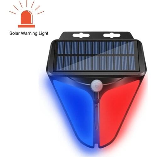 Outdoor Solar Led Warning Indicator Light With Motion Sensor Emergency Wall Lamp Sunlight For Balcony Fence Garden Furniture