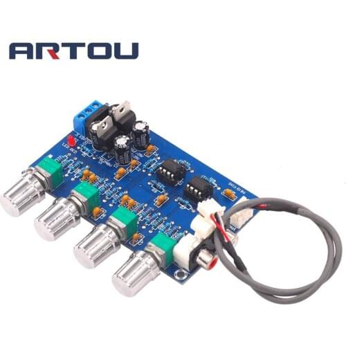 New NE5532 Stereo Pre-amp Preamplifier Tone Board Audio 4 Channels Amplifier Module 4CH CH Control Circuit Telephone Preamp