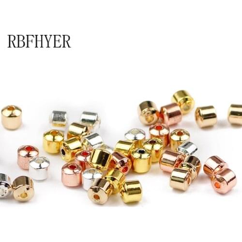 RBFHYER Cylinder Gold Silvers Natural Hematite Stone Spacer Loose Beads 5X5mm For Jewelry Earrings Bracelet Necklace Making DIY