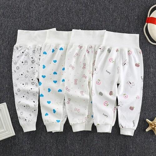 Newborn Baby Pants Toddler Belly Warm High Waist Leggings Cartoon Cotton Loose Full Length Trousers Infant Kids Sports PP Pants