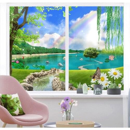 Static sunscreen frosted glass film transparent opaque office bathroom window sticker