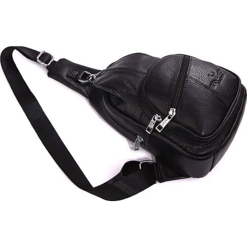 Genuine leather crossbody bags for Men messenger bag Travel Mens Chest Bag Phone Pouch Waist Chest Packs purse Sling Bag Men