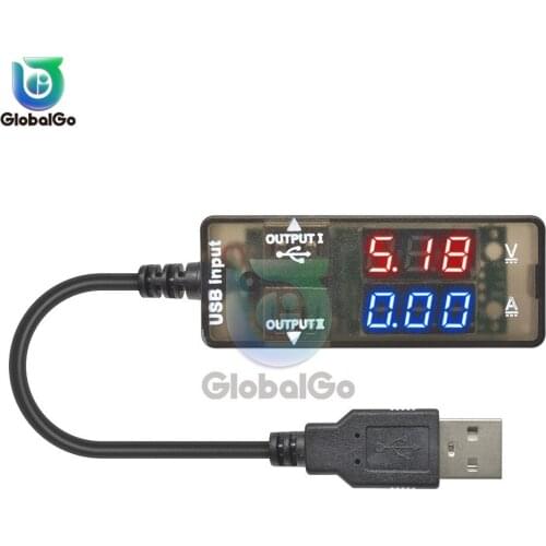 USB 3.2-10V LCD Current Voltage Charger Tester USB Charger Doctor Power Meter Car Motorcycle 0.28" LED Digital Voltmeter Ammeter