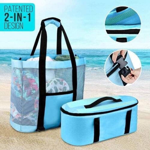 High Capacity Women Mesh Transparent Bag Double-layer Heat Preservation Large Picnic Beach Bags Tote Office Lunch Snack Bag #T1P