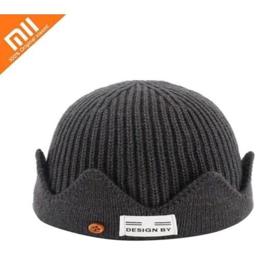 Xiaomi Knitted Hats Women Skullcap Men Beanie Hat Winter Retro Brimless Baggy Melon Cap Cuff Docker Fisherman Beanies Hats Men