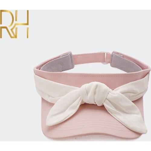 Women Bow-tie Cotton Cap Adjustable For Running Tennis Golf Unisex Empty Top Summer Visor Sun Plain Cap Sunscreen Hats